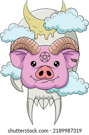 Creepy Kawaii Pastel Goth Pig