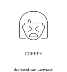 Creepy linear icon. Creepy concept stroke symbol design. Thin graphic elements vector illustration, outline pattern on a white background, eps 10.