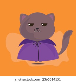 Asombroso gato de Halloween de la época de Halloween con vectores de dibujos animados.