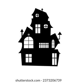 Creepy manor on white background