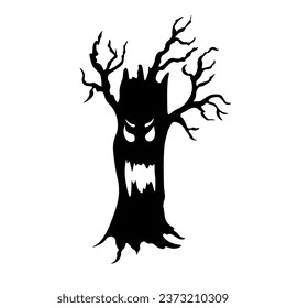 Creepy monster tree on white background