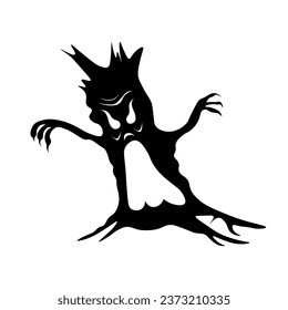 Creepy monster tree on white background