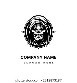 Creepy mummy hand drawn logo design illustration, perfect for Halloween events, horror themed projects, and spooky merchandise. Mysterious, eerie, and unforgettable.