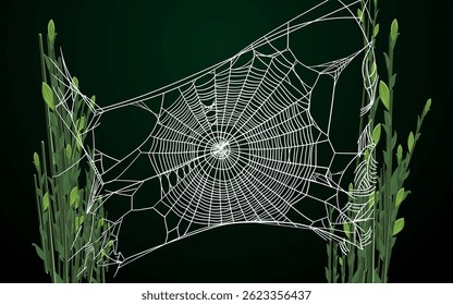 Creepy old Halloween cobwebs of various sizes and shapes. Vector illustration from the Old Spider Web set for dark Gothic decoration for the holidays.