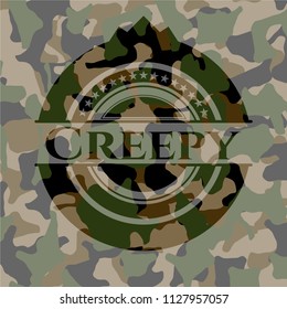 Creepy on camo texture