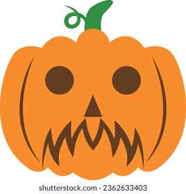 Icono del vector de calabaza de halloween naranja tremendo