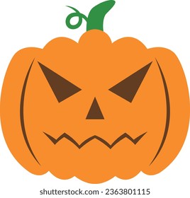 Icono del vector de calabaza de halloween naranja tremendo