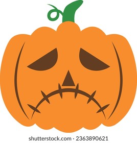 Icono del vector de calabaza de halloween naranja tremendo