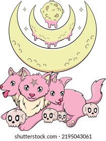 Creepy Pastel Goth Kawaii Dog