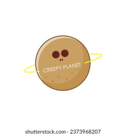 Creepy Planet logo isolated brown