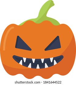 Creepy Pumpkin Concept vector Color Icon Design, Halloween COVID-19 Symbol on White background