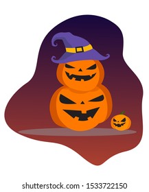 Creepy pumpkin conceptual vector illustration