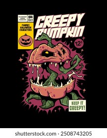 Creepy Pumpkin Halloween Design Theme