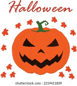 Creepy Pumpkin Maple Halloween Orange 