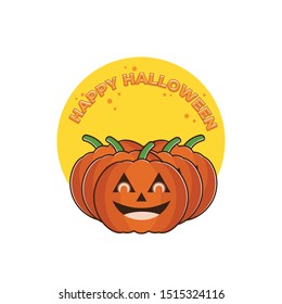 Creepy pumpkin vector for the concept of Halloween