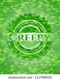 Creepy realistic green mosaic emblem