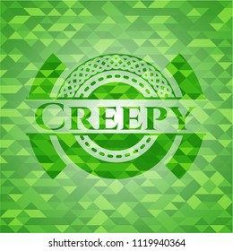 Creepy realistic green mosaic emblem