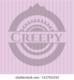 Creepy realistic pink emblem