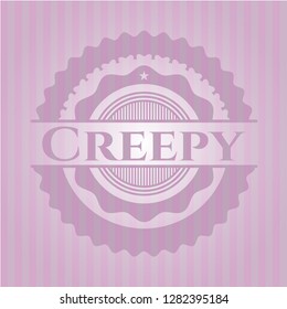 Creepy retro style pink emblem
