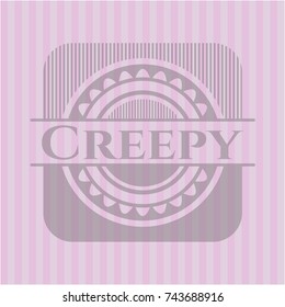 Creepy retro style pink emblem