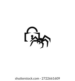 Espeluznante idea de logo de araña de seguridad.