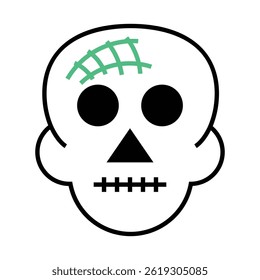 Creepy skull illustration perfect for Halloween horror branding, spooky decorations, and thriller-themed designs.