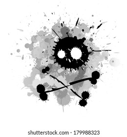 creepy skull splatter