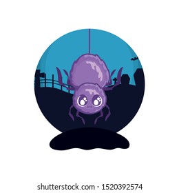 creepy spider animal on halloween scene