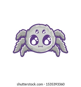 creepy spider animal on white background vector illustration design