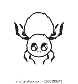 creepy spider animal on white background vector illustration design