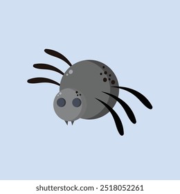 creepy spider in flat vector design