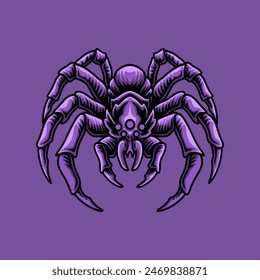 Creepy Spider Mascot Logo Design Vector Illustration