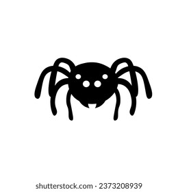 Creepy spider on white background