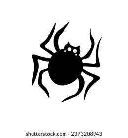 Creepy spider on white background