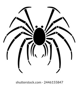 Creepy spider outline vector for Halloween and spooky-themed projects.