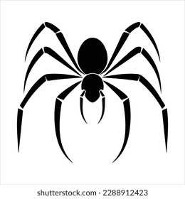 Creepy spider silhouette vector clipart