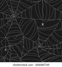 Creepy spider web seamless pattern background vector