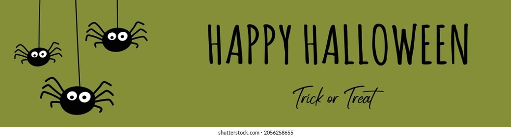 Creepy spiders. Halloween banner concept. Vector