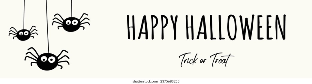 Creepy spiders. Halloween banner concept. Vector