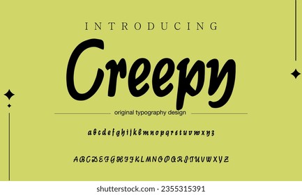Creepy Stylish brush painted an uppercase vector letters, alphabet, typeface.
