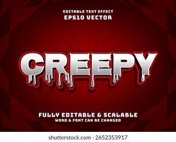 Creepy text effect style stock vector