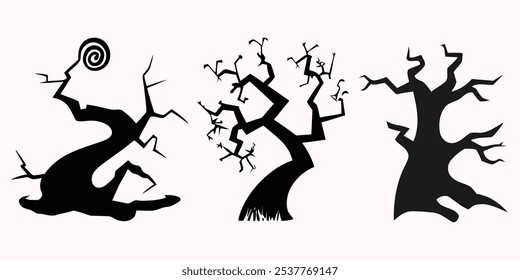 Creepy Tree Icon vector art. Haunted Tree icon