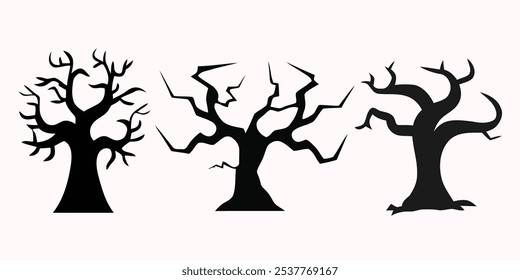 Creepy Tree Icon vector art. Haunted Tree icon 