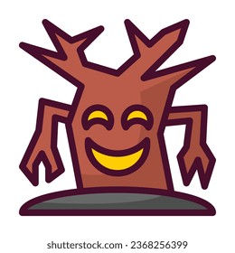 Creepy tree line filled icon set. Perfect for graphic design, mobile, UI, and web masterpieces