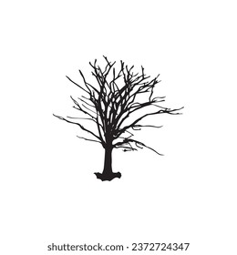 Creepy tree on white background