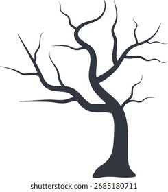 Silhueta de árvore assustadora. Elemento de design para Halloween. Ilustração de vetor