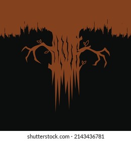 Creepy Tree Vector, Spooky and Horror, EPS 10 vector