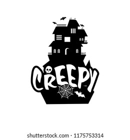 Creepy typography design card vector 