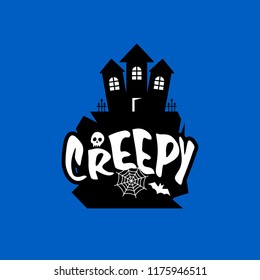 Creepy typography design card vector 