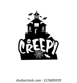 Creepy typography design card vector 